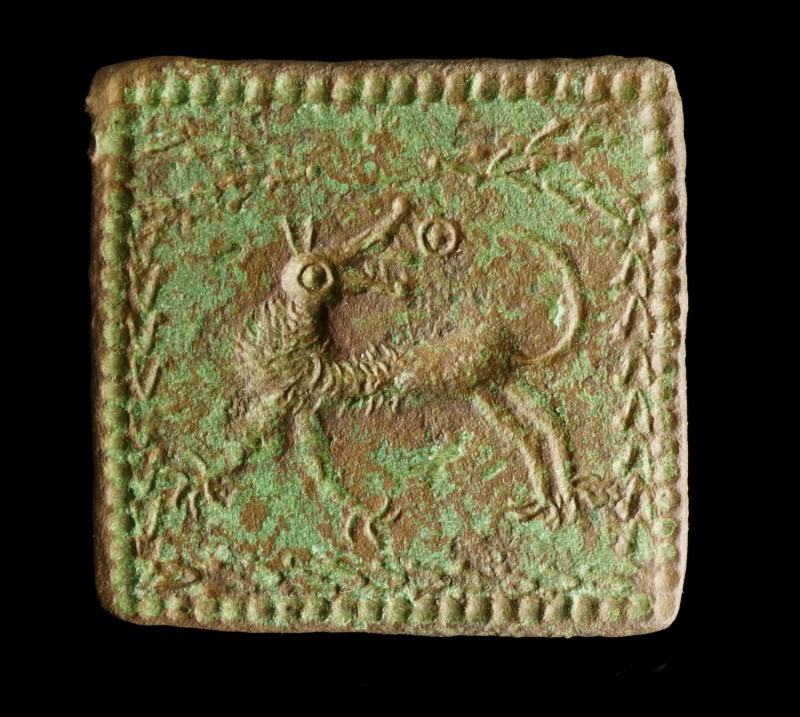 Early Medieval Plaque
7th-9th century CE
Copper, 35 mm, 14,25 g
Plaque showin...