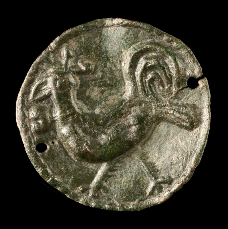 Byzantine Applique
12th-14th century CE
Bronze, 23 mm, 1,02 g
Applique showin...