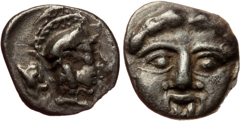 Pisidia, Selge, AR obol (Silver, 10,8 mm, 0,93 g), 350-300 BC. Obv: Facing gorgo...