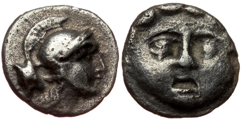 Pisidia, Selge, AR obol (Silver, 9,4 mm, 0,85 g), 350-300 BC. Obv: Facing gorgon...