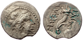 Cappadocia, Galatians imitation of Demetrios I Soter AR Hemirachm (Silver, 19mm, 1.64g) ca 162-150 BC