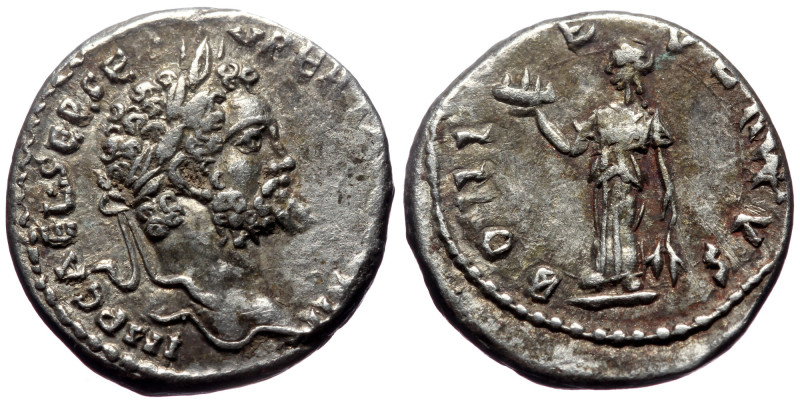 Septimius Severus (193-211) AR Denarius (Silver, 17mm, 3.78g) Emesa, 194-195. Se...