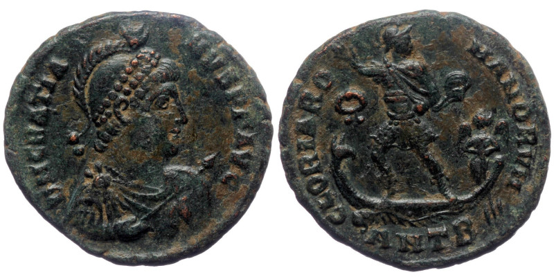 Gratian (367-383) AE follis (Bronze, 5.77g, 22mm) Antioch, 379. Gratian (367-383...