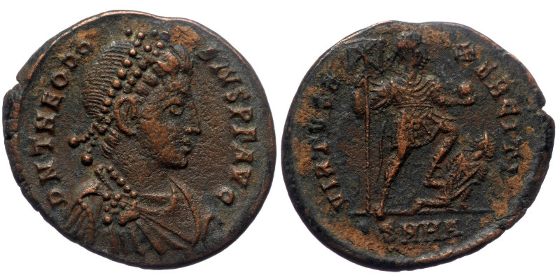 Theodosius I Æ Centenionalis (Bronze, 5.69g, 23mm) Heraclea, 383-388. Theodosius...