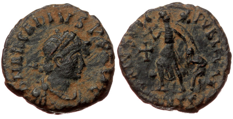 Arcadius (388-392) AE 12 (bronze, 1,60 g, 12 mm) Antioch Obv: D N ARCADIUS P F A...