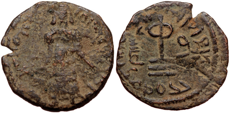 ISLAMIC, Umayyad Caliphate (Arab-Byzantine coinage).end of the C7th and beginnin...