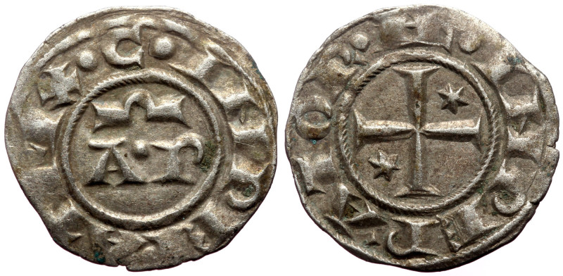 Henry VI and Constance (1194-1196) AR Denaro (Silver, 0.81g, 17mm) Brindisi. Ver...