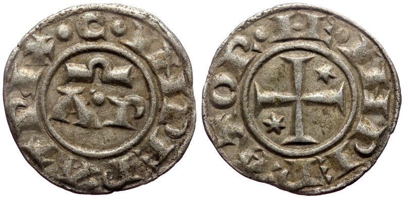 Henry VI and Constance (1194-1196) AR Denaro (Silver, 0.72g, 17mm) Brindisi. Ver...