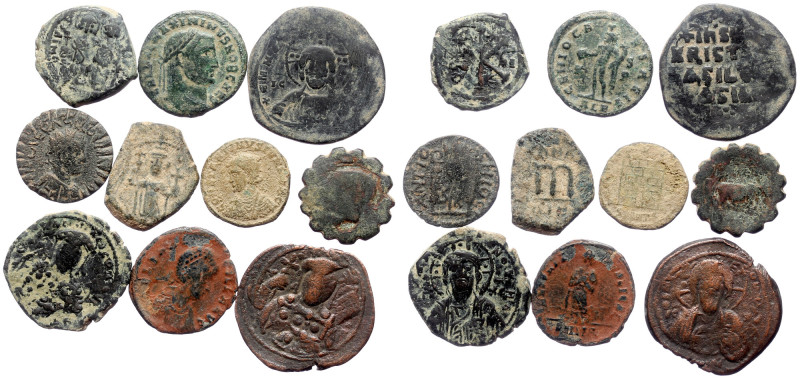 10 Roman and Byzantine bronze coins (Bronze,66.78g) 10 Roman and Byzantine bronz...