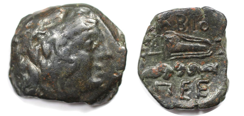 Griechische Münzen, BOSPORUS. Tetrahalk 240-220 v. Chr. Vs.: Herkules. Rs.: Waff...