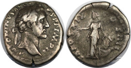 Römische Münzen, MÜNZEN DER RÖMISCHEN KAISERZEIT. Antoninus Pius (138-161 n. Chr). Denar 155-156 n. Chr. 3,23 g. 18,0 mm. Vs.: ANTONINVS AVG PIVS P P ...