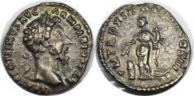 Römische Münzen, MÜNZEN DER RÖMISCHEN KAISERZEIT. Marcus Aurelius als Augustus (161-180 n. Chr). Denar. 2,43 g. 19,0 mm. Vs.: M ANTONINVS AVG ARM PART...