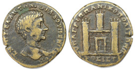 Römische Münzen, MÜNZEN DER RÖMISCHEN KAISERZEIT. RÖMISCHE PROVINZIALPRÄGUNGEN. MOESIA INFERIOR. NIKOPOLIS. Diadumenian, 217 - 218 n. Chr. AE (10,65 g...