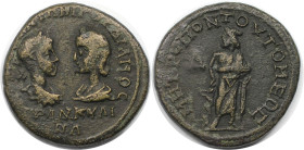 Römische Münzen, MÜNZEN DER RÖMISCHEN KAISERZEIT. Moesia Inferior. Tomis. Gordianus III. Pius und Tranquillina. Ae 27, 238-244 n. Chr. (11.08 g. 27 mm...