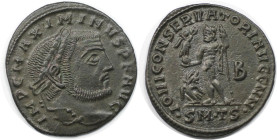 Römische Münzen, MÜNZEN DER RÖMISCHEN KAISERZEIT. Maximinus II. (310-313 n. Chr). Follis. (3.38 g. 22.5 mm) Vs.: IMP C MAXIMINVS PF AVG, Kopf mit Lorb...