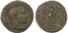 Römische Münzen, MÜNZEN DER RÖMISCHEN KAISERZEIT. Maximinus II. (310-313 n. Chr). Follis. (6.44 g. 22 mm) Vs.: IMP C GAL VAL MAXIMINVS PF AVG, Kopf mi...