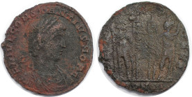 Römische Münzen, MÜNZEN DER RÖMISCHEN KAISERZEIT. Constantius II. (337-361 n. Chr). Follis. (1,91 g. 17,5 mm) Vs.: FL IVL CONSTANTIVS NOB C, Büste mit...