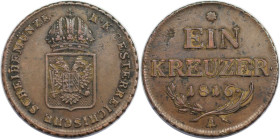 RDR – Habsburg – Österreich, RÖMISCH-DEUTSCHES REICH. Franz II. (I.) (1792-1835). 1 Kreuzer 1816 A. Kupfer. Vorzüglich