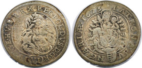 RDR – Habsburg – Österreich, RÖMISCH-DEUTSCHES REICH. Leopold I. (1657-1705). 6 Kreuzer 1673 KB, Kremnitz. Schön-sehr schön. Patina