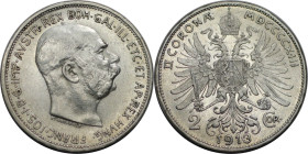 RDR – Habsburg – Österreich, KAISERREICH ÖSTERREICH. Österreich-Ungarn. Franz Joseph I. (1848-1916). 2 Kronen 1913. Jaeger 384. Silber. Fast Stempelgl...