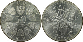 RDR – Habsburg – Österreich, REPUBLIK ÖSTERREICH. Wiener Internationale Gartenschau. 50 Schilling 1974. 20,0 g. 0.640 Silber. 0.41 OZ. KM 2919. Stempe...