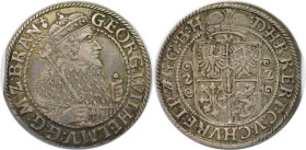Altdeutsche Münzen und Medaillen, BRANDENBURG IN PREUSSEN. Georg Wilhelm (1619-1640). Ort (1/4 Taler) 1622. Fast Vorzüglich