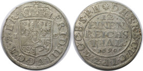 Altdeutsche Münzen und Medaillen, BRANDENBURG IN PREUSSEN. Friedrich III. (1688-1701). 1/12 Taler 1690 IE, Magdeburg. Silber. 3,34 g. Sehr schön+