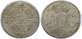 Altdeutsche Münzen und Medaillen, BRANDENBURG IN PREUSSEN. Friedrich III. (1688-1701). 1/12 Taler 1700 HFH, Magdeburg. Silber. 3,54 g. Vorzüglich