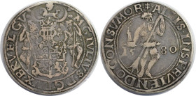 Altdeutsche Münzen und Medaillen, BRAUNSCHWEIG - WOLFENBÜTTEL. Julius (1568-1589). Reichstaler 1580, Goslar. Lichttaler. Silber. 28,87 g. Dav. 9063, W...