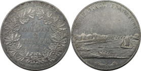Altdeutsche Münzen und Medaillen, FRANKFURT - STADT. Doppeltaler, 3 1/2 Gulden 1841, Stadtansicht. Silber. AKS 3. Vorzüglich