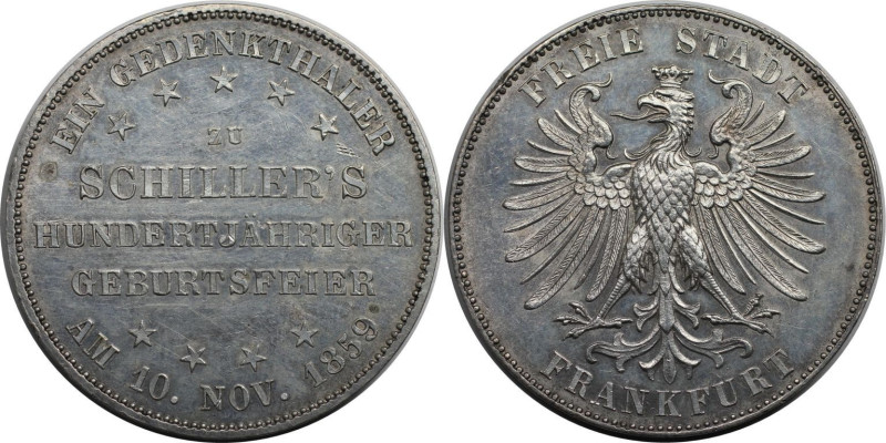 Altdeutsche Münzen und Medaillen, FRANKFURT - STADT. Gedenktaler 1859, 100 Jahre...