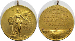 Altdeutsche Münzen und Medaillen, NÜRNBERG, STADT. Goldmedaille 1914. Stempel von Lauer. Verdienstmedaille, verliehen vom Deutschen Gastwirts-Verband ...