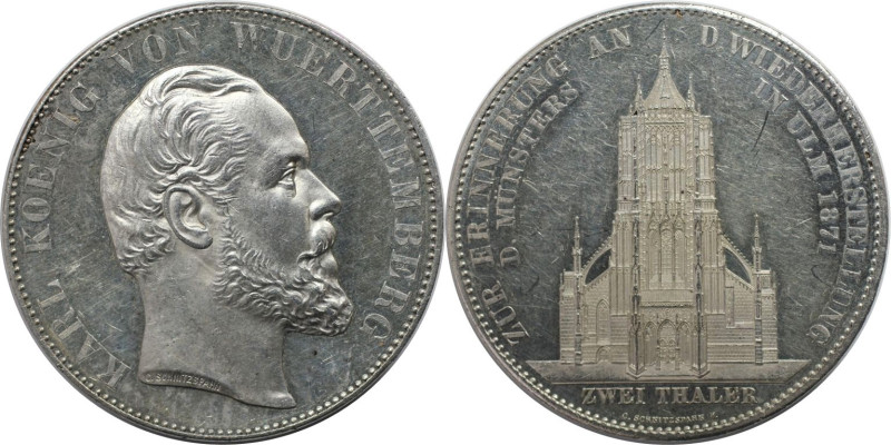 Altdeutsche Münzen und Medaillen, WÜRTTEMBERG. Karl (1864-1891). Doppelter Verei...