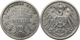 Deutsche Münzen und Medaillen ab 1871, REICHSKLEINMÜNZEN. 1 Mark 1892 G, Silber. Jaeger 17. Sehr schön. Leicht berieben, kl. Kratzer