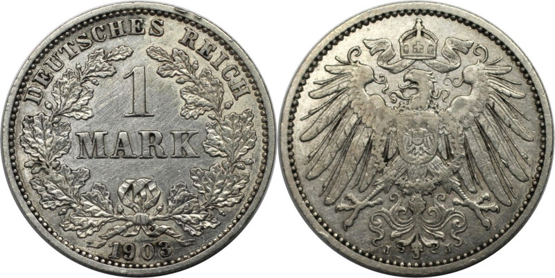 Deutsche Münzen und Medaillen ab 1871, REICHSKLEINMÜNZEN. 1 Mark 1903 J. Silber....