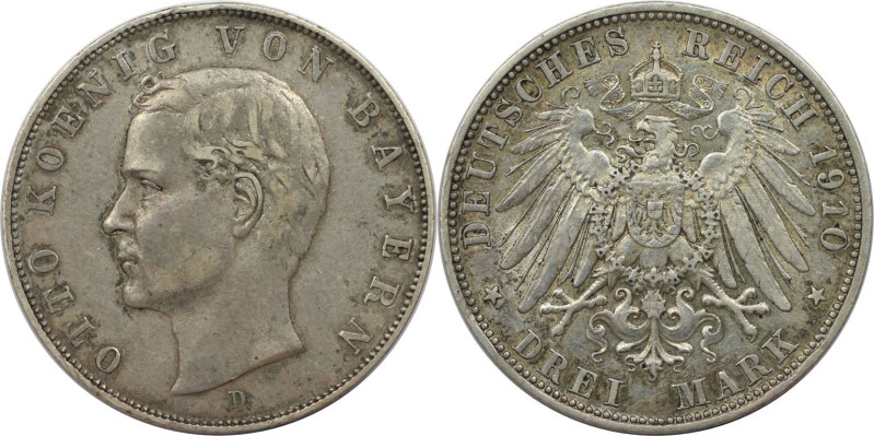 Deutsche Münzen und Medaillen ab 1871, REICHSSILBERMÜNZEN, Bayern. Otto (1886-19...