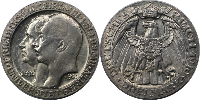 Deutsche Münzen und Medaillen ab 1871, REICHSSILBERMÜNZEN, Preußen. Wilhelm II. ...