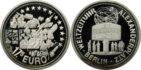 Deutsche Münzen und Medaillen ab 1945, BUNDESREPUBLIK DEUTSCHLAND. Weltzeituhr - Berlin - Alexanderplatz. Medaille "17.5 Euro" ND, Silber. Polierte Pl...