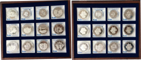 Deutsche Münzen und Medaillen ab 1945, Lots und Sammlungen Deutsche Münzen und Medaillen ab 1945. Set 12 Silbermedaillen. "Einigkeit und Recht und Fre...
