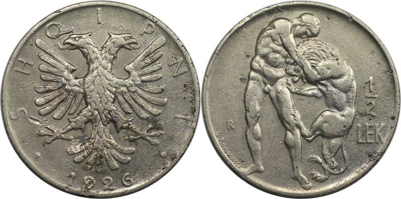 Europäische Münzen und Medaillen, Albanien / Albania. 1/2 Lek 1926. Nickel. KM 4...