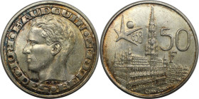Europäische Münzen und Medaillen, Belgien / Belgium. Weltausstellung Expo 1958 in Brüssel. 50 Francs 1958. 12,50 g. 0.835 Silber. 0.34 OZ. KM 150. Vor...