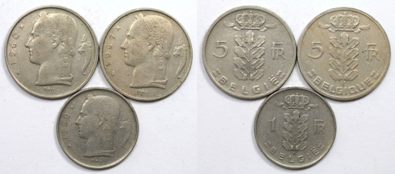Europäische Münzen und Medaillen, Belgien / Belgium, Lots und Sammlungen. 1 Fran...