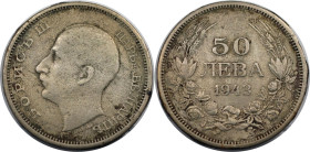 Europäische Münzen und Medaillen, Bulgarien / Bulgaria. Boris III. 50 Lewa 1943 A. Kupfer-Nickel. KM 48a. Sehr schön