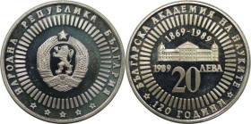 Europäische Münzen und Medaillen, Bulgarien / Bulgaria. 120 Jahre der Akademie der Wissenschaften. 20 Lewa 1989. 11,20 g. 0.500 Silber. 0.2 OZ. KM 183...