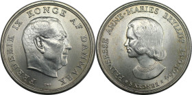 Europäische Münzen und Medaillen, Dänemark / Denmark. Frederik IX. (1947-1972). 5 Kroner 1964. Auf die Hochzeit von Prinzessin Anne Marie. 17,0 g. 0.8...