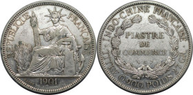 Europäische Münzen und Medaillen, Frankreich / France. Französisch-Indochina. 1 Piaster 1901 A. Silber. KM 5a.1. Sehr schön