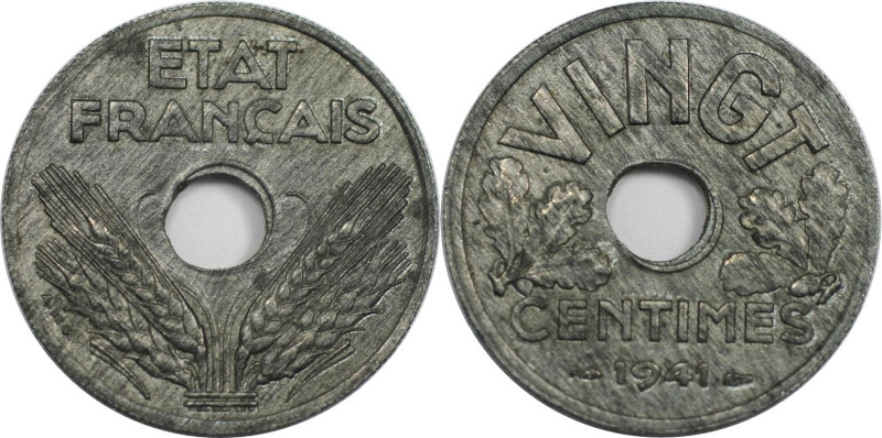 Europäische Münzen und Medaillen, Frankreich / France. 20 Centimes 1941. Zink. K...