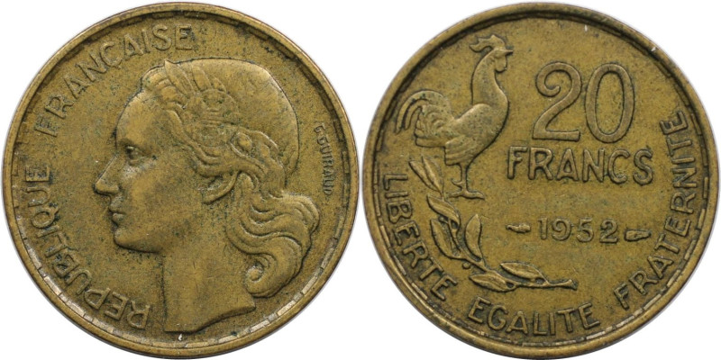 Europäische Münzen und Medaillen, Frankreich / France. 20 Francs 1952. Aluminium...