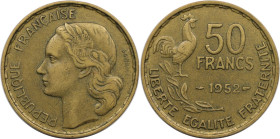 Europäische Münzen und Medaillen, Frankreich / France. 50 Francs 1952. Aluminium-Bronze. KM 918.1. Vorzüglich