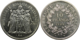 Europäische Münzen und Medaillen, Frankreich / France. Herkulesgruppe. 10 Francs 1966. 25,0 g. 0.900 Silber. 0.72 OZ. KM 932. Fast Stempelglanz